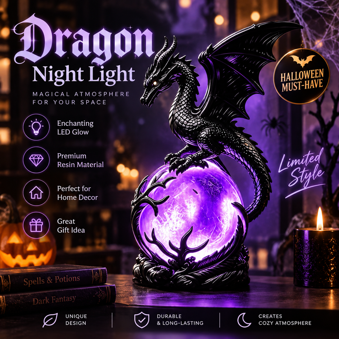 Dragon Night Lamp By Luviko