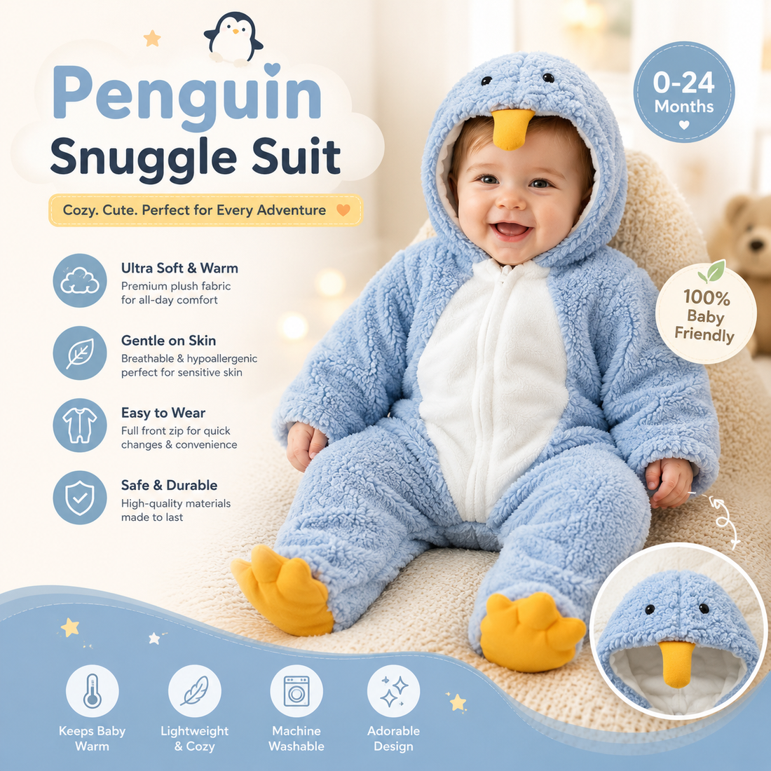 Penguin Snuggle Suit By Luviko